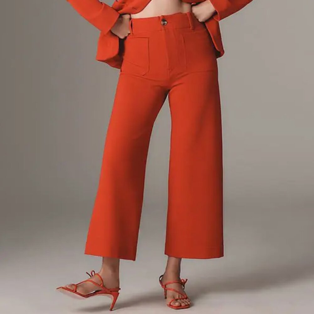 NWT Anthropologie Maeve Colette Cropped Wide Leg Pants Size 25